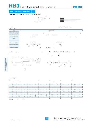 Elna [bi-polar radial] RB3 Series  . Electronic Components Datasheets Passive components capacitors Elna Elna [bi-polar radial] RB3 Series.pdf