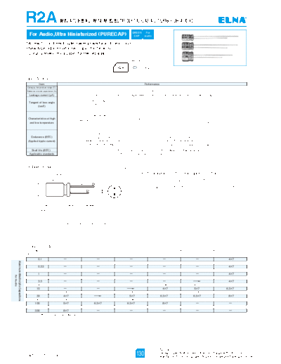 Elna [radial thru-hole] R2A Series  . Electronic Components Datasheets Passive components capacitors Elna Elna [radial thru-hole] R2A Series.pdf