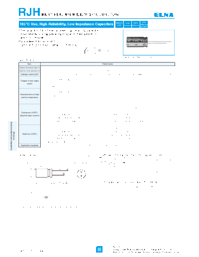 Elna [radial thru-hole] RJH Series  . Electronic Components Datasheets Passive components capacitors Elna Elna [radial thru-hole] RJH Series.pdf