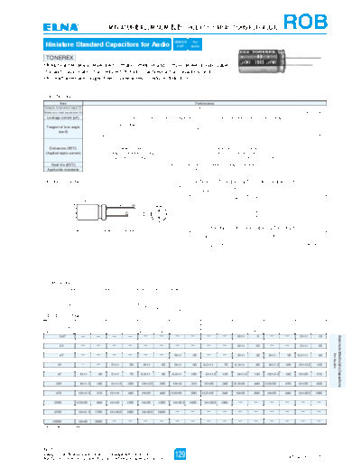 Elna [radial thru-hole] ROB Series  . Electronic Components Datasheets Passive components capacitors Elna Elna [radial thru-hole] ROB Series.pdf