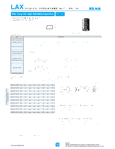 Elna [snap-in] LAX Series  . Electronic Components Datasheets Passive components capacitors Elna Elna [snap-in] LAX Series.pdf