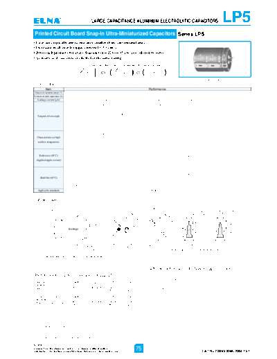 Elna [snap-in] LP5 Series  . Electronic Components Datasheets Passive components capacitors Elna Elna [snap-in] LP5 Series.pdf