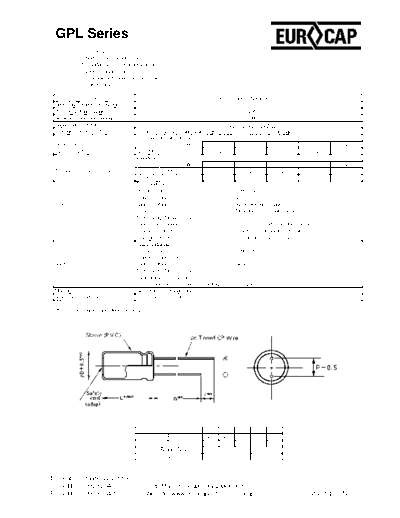 Eurocap [radial thru-hole ] GPL Series  . Electronic Components Datasheets Passive components capacitors Eurocap Eurocap [radial thru-hole ] GPL Series.pdf