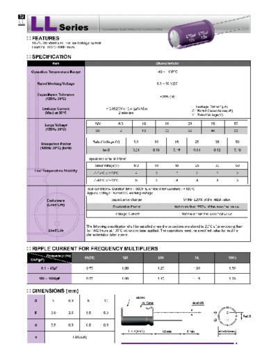 Evercon [radial thru-hole] LL Series  . Electronic Components Datasheets Passive components capacitors Evercon Evercon [radial thru-hole] LL Series.pdf