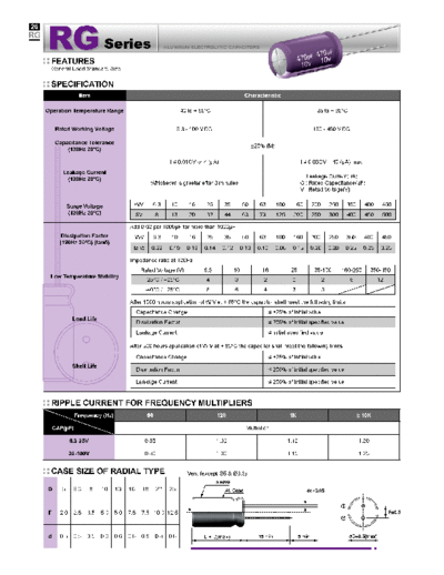 Evercon [radial thru-hole] RG Series  . Electronic Components Datasheets Passive components capacitors Evercon Evercon [radial thru-hole] RG Series.pdf