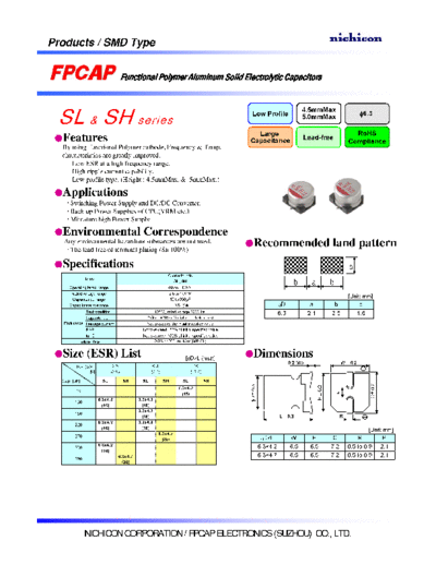 FPCAP [polymer SMD] Type ME - SL-SH Series  . Electronic Components Datasheets Passive components capacitors FPCAP FPCAP [polymer SMD] Type ME - SL-SH Series.pdf