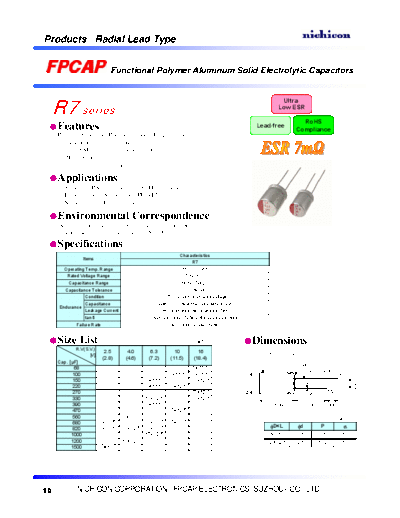 FPCAP [polymer thru-hole] Type RE - R7 Series  . Electronic Components Datasheets Passive components capacitors FPCAP FPCAP [polymer thru-hole] Type RE - R7 Series.pdf