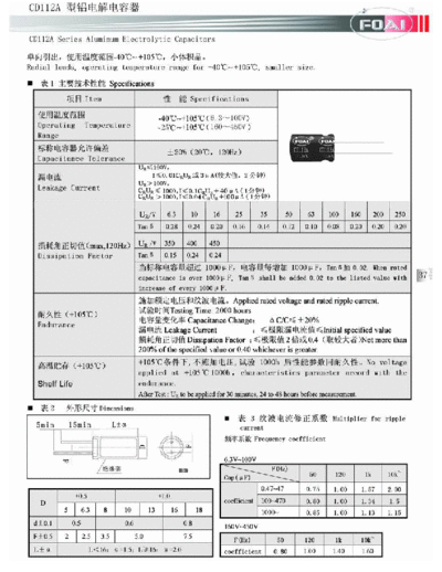 Foai [radial thru-hole] CD112A Series  . Electronic Components Datasheets Passive components capacitors Foai Foai [radial thru-hole] CD112A Series.pdf