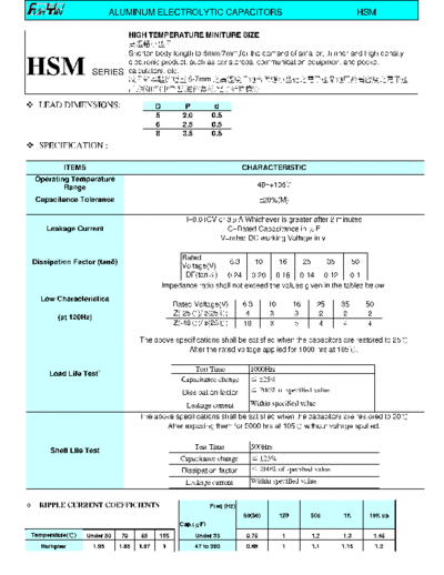 FuhYin [radial thru-hole] HSM series  . Electronic Components Datasheets Passive components capacitors FuhYin FuhYin [radial thru-hole] HSM series.pdf
