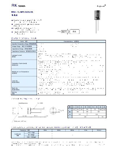 Fujicon [radial thru-hole] RK Series  . Electronic Components Datasheets Passive components capacitors Fujicon Fujicon [radial thru-hole] RK Series.pdf