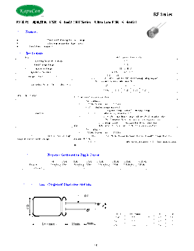 KapuCon [polymer thru-hole] RF Series  . Electronic Components Datasheets Passive components capacitors KapuCon KapuCon [polymer thru-hole] RF Series.pdf