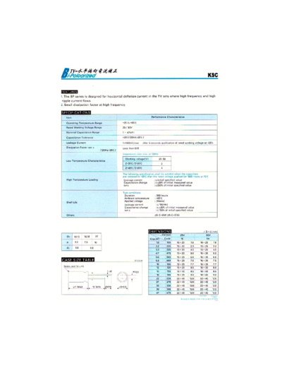 KSC [King-Sun] KSC [radial thru-hole] BP Series  . Electronic Components Datasheets Passive components capacitors KSC [King-Sun] KSC [radial thru-hole] BP Series.pdf