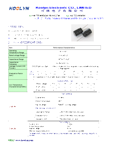 Koolyn [radial thru-hole] KLE02 Series  . Electronic Components Datasheets Passive components capacitors Koolyn Koolyn [radial thru-hole] KLE02 Series.pdf