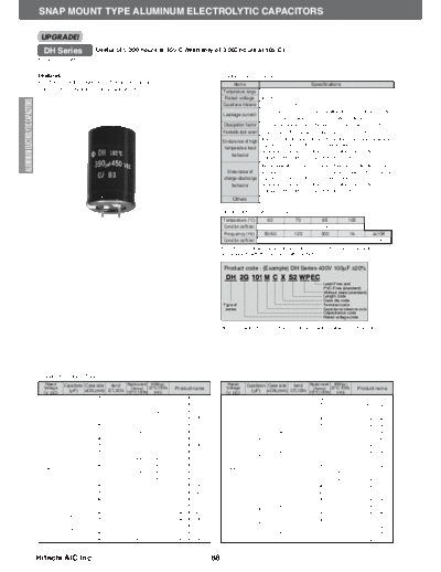 Hitachi [snap-in] DH Series  . Electronic Components Datasheets Passive components capacitors Hitachi Hitachi [snap-in] DH Series.pdf