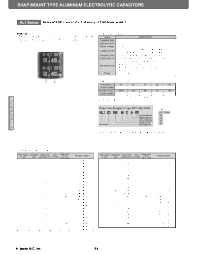 Hitachi [snap-in] HL1 Series  . Electronic Components Datasheets Passive components capacitors Hitachi Hitachi [snap-in] HL1 Series.pdf