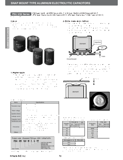 Hitachi [snap-in] PS2-US2 Series  . Electronic Components Datasheets Passive components capacitors Hitachi Hitachi [snap-in] PS2-US2 Series.pdf