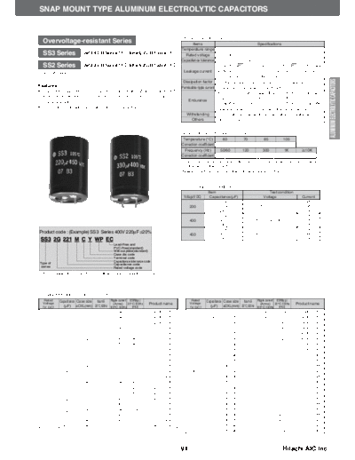 Hitachi [snap-in] SS2-SS3 Series  . Electronic Components Datasheets Passive components capacitors Hitachi Hitachi [snap-in] SS2-SS3 Series.pdf