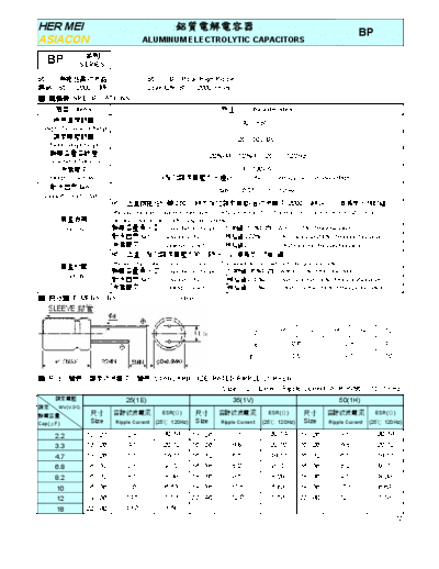 Hermei [radial bi-polar] BP Series  . Electronic Components Datasheets Passive components capacitors Hermei Hermei [radial bi-polar] BP Series.pdf