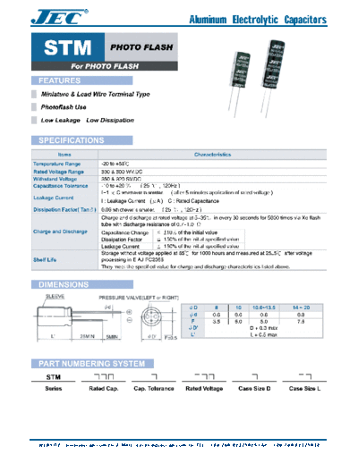 JEC [radial thru-hole] STM Series  . Electronic Components Datasheets Passive components capacitors JEC JEC [radial thru-hole] STM Series.pdf