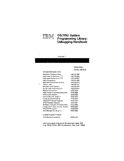 IBM GC28-0708-1 OS VS2 Debugging Handbook Vol 1 Rel 3.7 Nov78  IBM 370 OS_VS2 Release_3.7_1977 GC28-0708-1_OS_VS2_Debugging_Handbook_Vol_1_Rel_3.7_Nov78.pdf