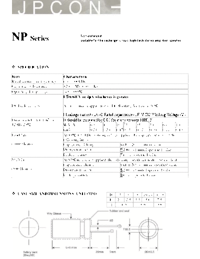 JPCON [non-pola radial] NP Series  . Electronic Components Datasheets Passive components capacitors JPCON JPCON [non-pola radial] NP Series.pdf