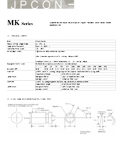 JPCON [snap-in] MK Series  . Electronic Components Datasheets Passive components capacitors JPCON JPCON [snap-in] MK Series.pdf