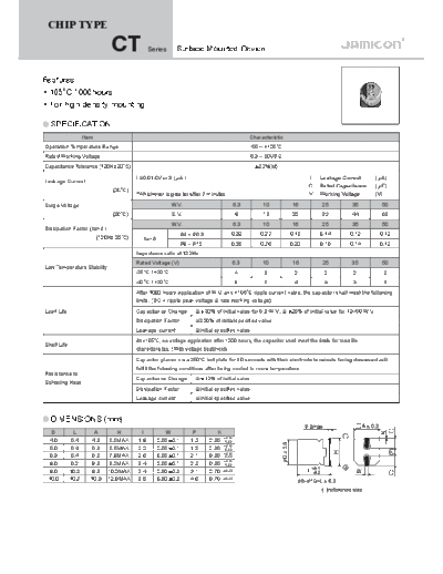 Jamicon [SMD] CT Series  . Electronic Components Datasheets Passive components capacitors Jamicon Jamicon [SMD] CT Series.pdf