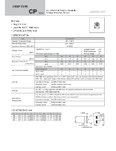 Jamicon [bi-polar SMD] CP Series  . Electronic Components Datasheets Passive components capacitors Jamicon Jamicon [bi-polar SMD] CP Series.pdf