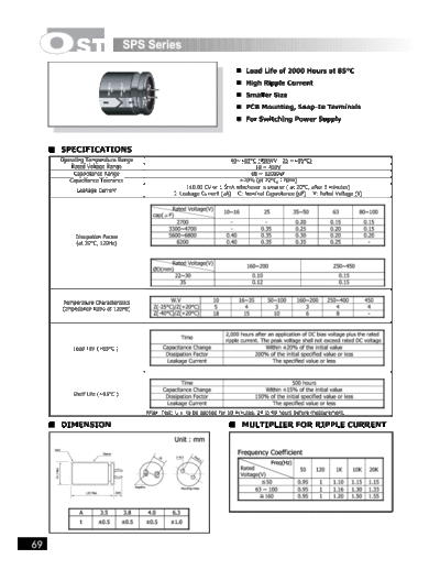 OST OST [snap-in] SPS series  . Electronic Components Datasheets Passive components capacitors OST OST [snap-in] SPS series.pdf