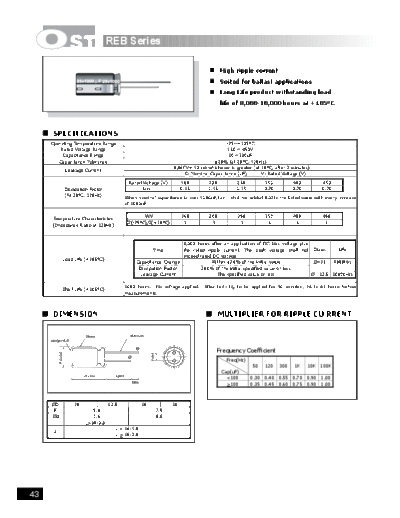 OST OST [radial] REB series  . Electronic Components Datasheets Passive components capacitors OST OST [radial] REB series.pdf