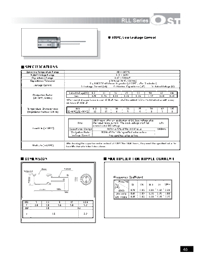 OST OST [radial] RLL series  . Electronic Components Datasheets Passive components capacitors OST OST [radial] RLL series.pdf