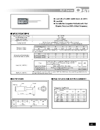 OST OST [radial] RLP series  . Electronic Components Datasheets Passive components capacitors OST OST [radial] RLP series.pdf