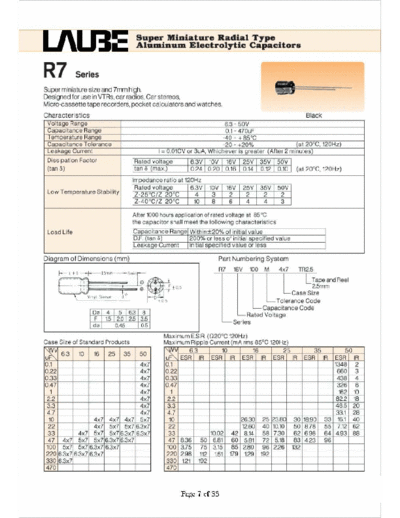 Laube [ELGEN] Laube-ELGEN [radial thru-hole] R7 SERIES  . Electronic Components Datasheets Passive components capacitors Laube [ELGEN] Laube-ELGEN [radial thru-hole] R7 SERIES.pdf