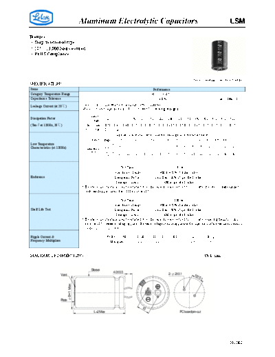 Lelon [radial snap-in] LSM series  . Electronic Components Datasheets Passive components capacitors Lelon Lelon [radial snap-in] LSM series.pdf
