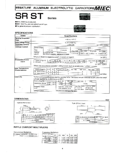 MIEC [Full River] MIEC [radial-axial] SR-ST Series  . Electronic Components Datasheets Passive components capacitors MIEC [Full River] MIEC [radial-axial] SR-ST Series.pdf