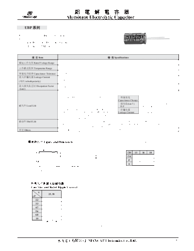 Maxcap [radial non-polar] UBP Series  . Electronic Components Datasheets Passive components capacitors Maxcap Maxcap [radial non-polar] UBP Series.pdf