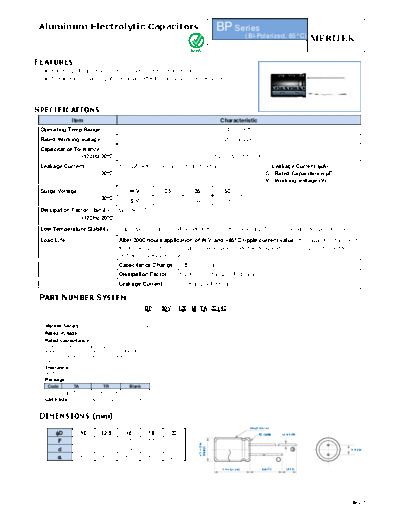 Meritek [bi-polar radial] BP Series  . Electronic Components Datasheets Passive components capacitors Meritek Meritek [bi-polar radial] BP Series.pdf