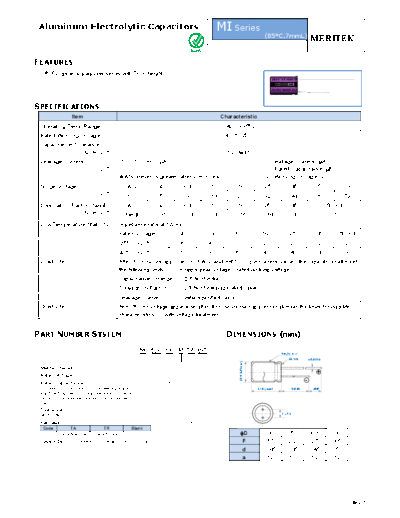 Meritek [radial thru-hole] MI Series  . Electronic Components Datasheets Passive components capacitors Meritek Meritek [radial thru-hole] MI Series.pdf