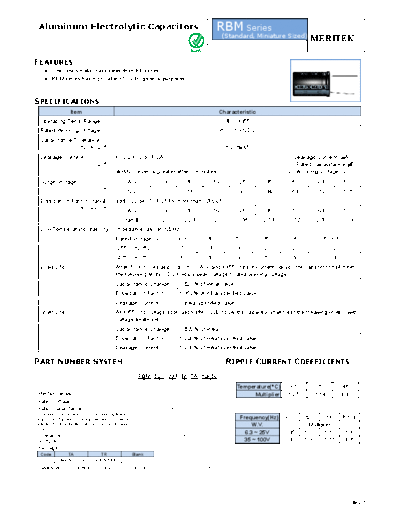 Meritek [radial thru-hole] RBM Series  . Electronic Components Datasheets Passive components capacitors Meritek Meritek [radial thru-hole] RBM Series.pdf