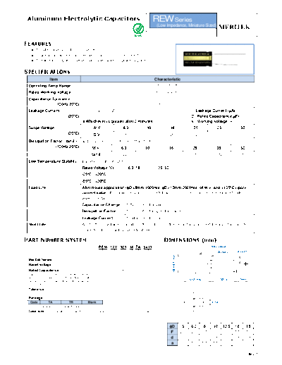 Meritek [radial thru-hole] REW Series  . Electronic Components Datasheets Passive components capacitors Meritek Meritek [radial thru-hole] REW Series.pdf