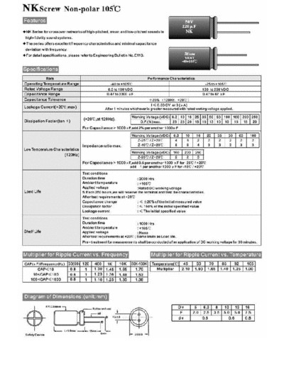 Micon [bipolar screw] NK series  . Electronic Components Datasheets Passive components capacitors Micon Micon [bipolar screw] NK series.pdf