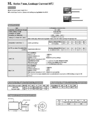 Micon [radial] SL series  . Electronic Components Datasheets Passive components capacitors Micon Micon [radial] SL series.pdf