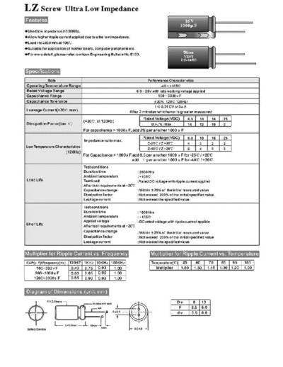 Micon Micon [screw] LZ series  . Electronic Components Datasheets Passive components capacitors Micon Micon [screw] LZ series.pdf