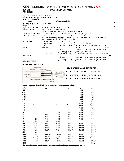 NA [LuckyTop] LuckyTop-NA [radial thru-hole] NRL Series  . Electronic Components Datasheets Passive components capacitors NA [LuckyTop] LuckyTop-NA [radial thru-hole] NRL Series.pdf