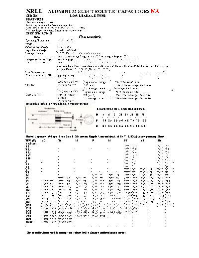 NA [LuckyTop] LuckyTop-NA [radial thru-hole] NRLL Series  . Electronic Components Datasheets Passive components capacitors NA [LuckyTop] LuckyTop-NA [radial thru-hole] NRLL Series.pdf