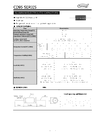 Nantung [axial] CD95 Series  . Electronic Components Datasheets Passive components capacitors Nantung Nantung [axial] CD95 Series.pdf
