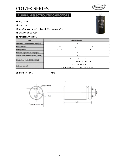 Nantung [lug terminal] CD17FX Series  . Electronic Components Datasheets Passive components capacitors Nantung Nantung [lug terminal] CD17FX Series.pdf