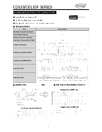 Nantung [radial thru-hole] CD110X Series  . Electronic Components Datasheets Passive components capacitors Nantung Nantung [radial thru-hole] CD110X Series.pdf