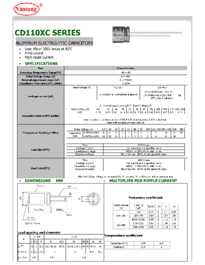 Nantung [radial thru-hole] CD110XC Series  . Electronic Components Datasheets Passive components capacitors Nantung Nantung [radial thru-hole] CD110XC Series.pdf