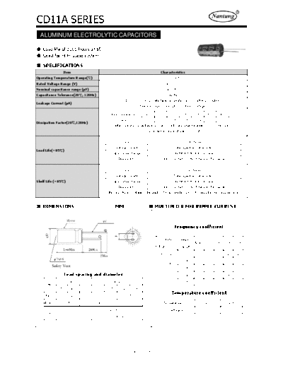 Nantung [radial thru-hole] CD11A Series  . Electronic Components Datasheets Passive components capacitors Nantung Nantung [radial thru-hole] CD11A Series.pdf